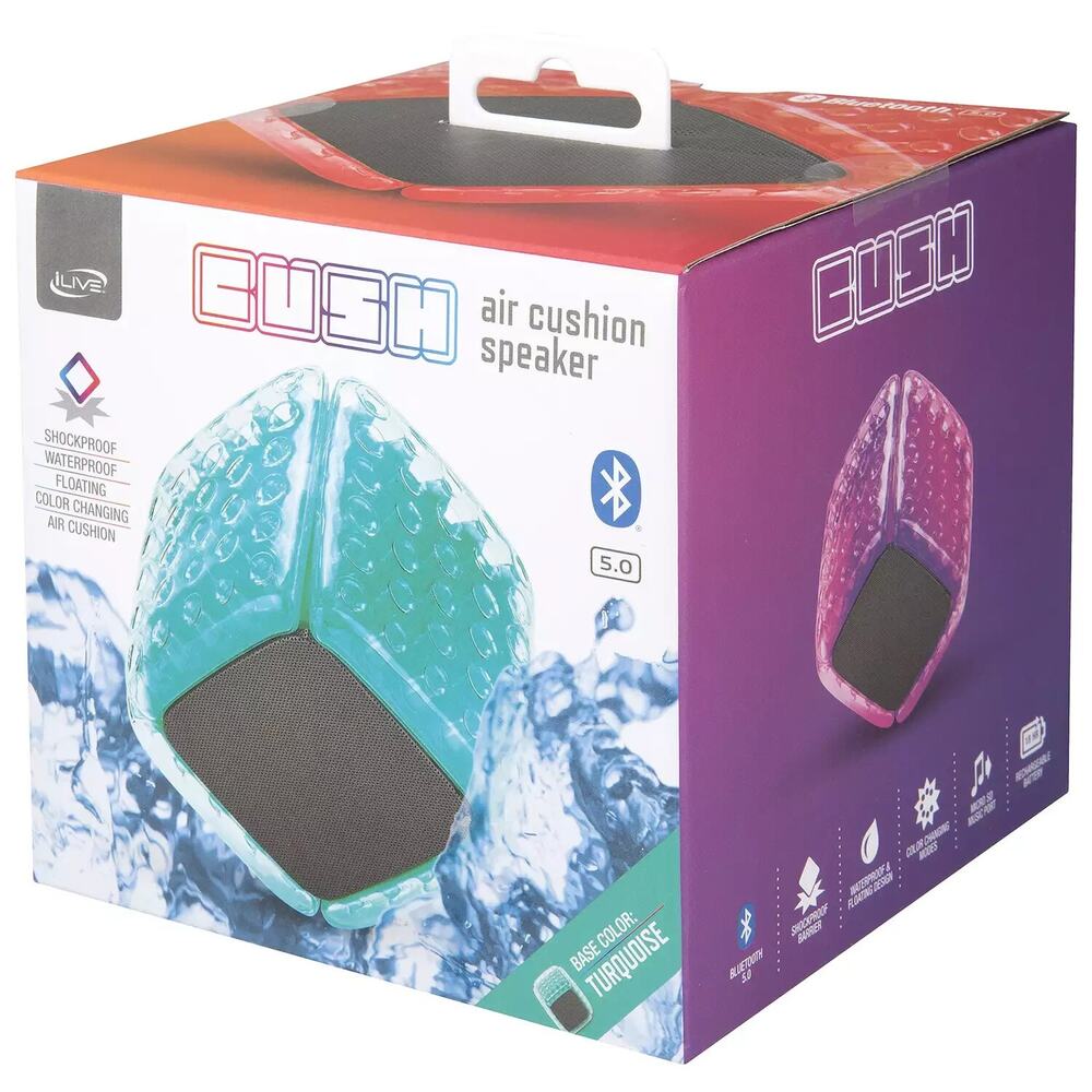 iLive Square Cushion Color-Changing Bluetooth Speaker White